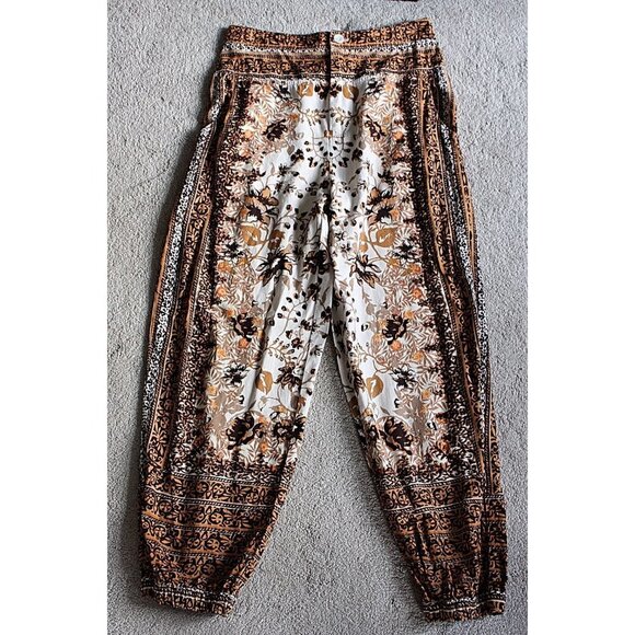 Anthropologie - Floral Print Linen Blend Joggers - Scarf Print - sz 4 - Picture 11 of 12